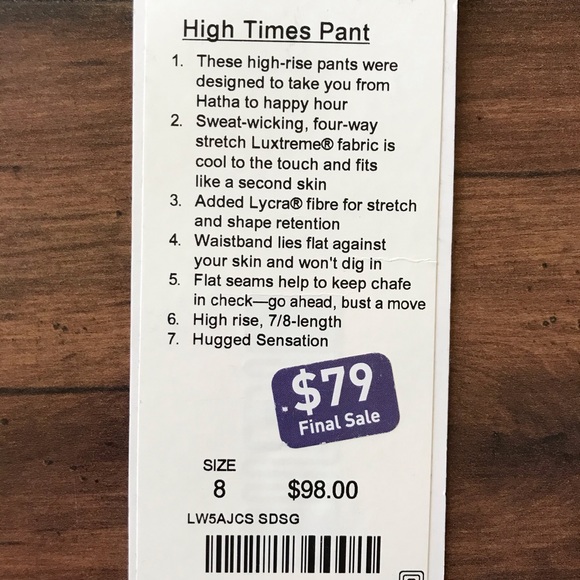 Lululemon High Times 7/8 Pant Space Dye Seal Gray - Picture 11 of 11